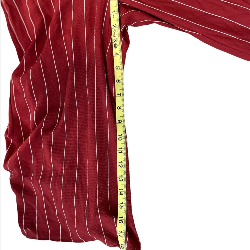 Lulus Pacific Coast Wine Red Striped Culotte Jumpsuit Size Small - Picture 15 of 16